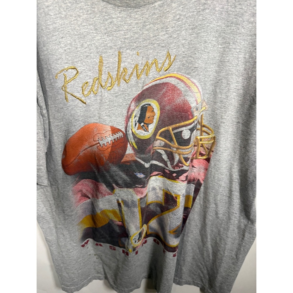 Vintage Lee Sport Washington Redskins NFL T-Shirt Gray XL Gold Glitter Graphic
